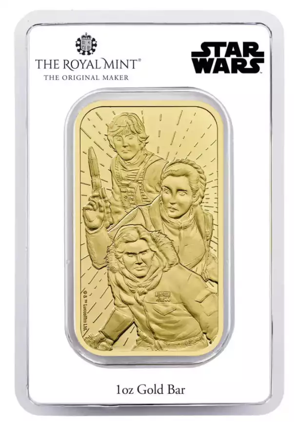 Złota sztabka 1 uncja Star Wars Light Side The Royal Mint 2024